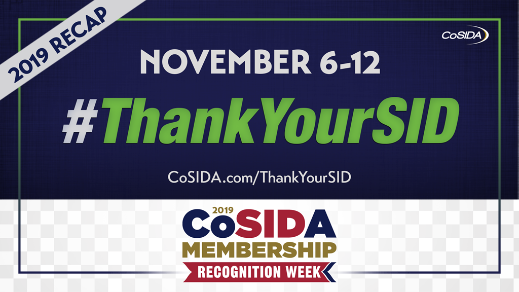 Celebrating 2019 CoSIDA Membership Recognition Week – Nov. 6-12